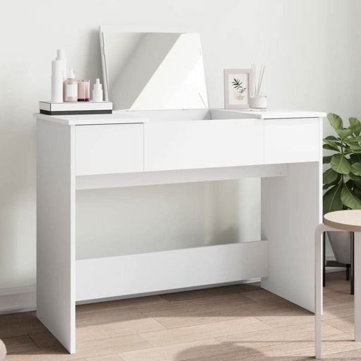 Masă de toaletă cu oglindă, alb, 100x45x76 cm - WALTI WALTI