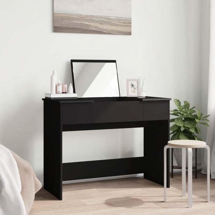 Masă de toaletă cu oglindă, negru, 100x45x76 cm - WALTI WALTI