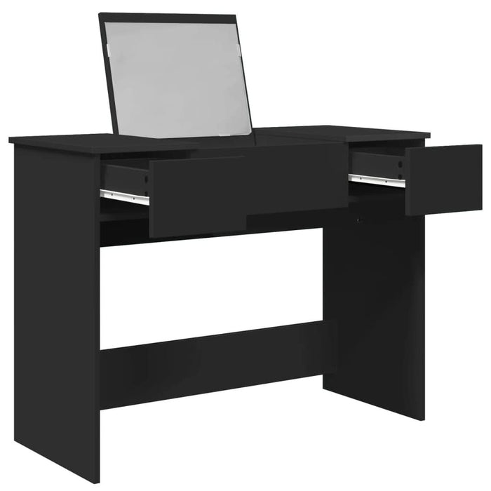 Masă de toaletă cu oglindă, negru, 100x45x76 cm - WALTI WALTI