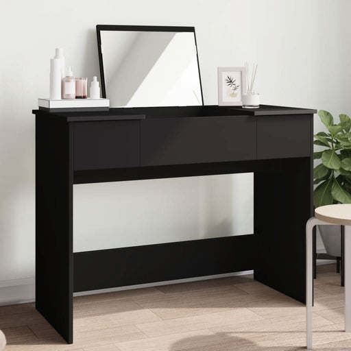 Masă de toaletă cu oglindă, negru, 100x45x76 cm - WALTI WALTI