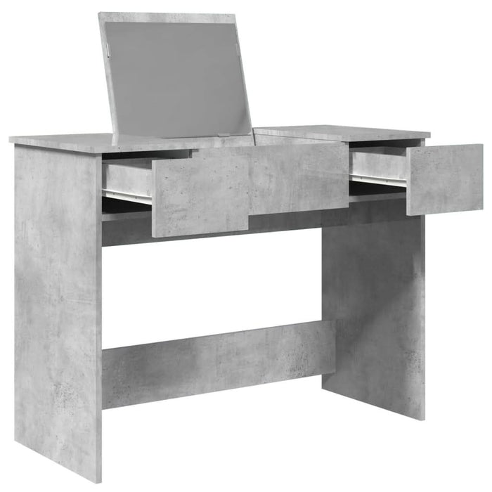 Masă de toaletă cu oglindă, gri beton, 100x45x76 cm - WALTI WALTI