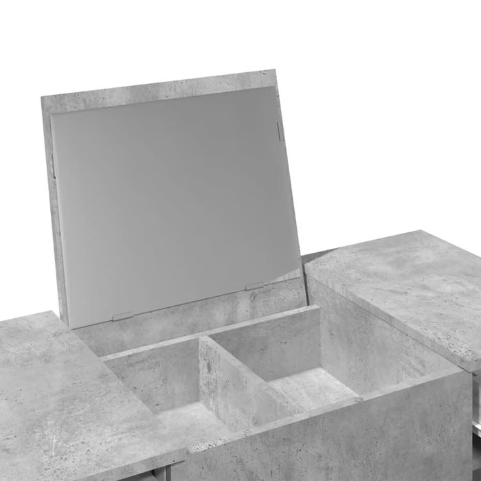 Masă de toaletă cu oglindă, gri beton, 100x45x76 cm - WALTI WALTI