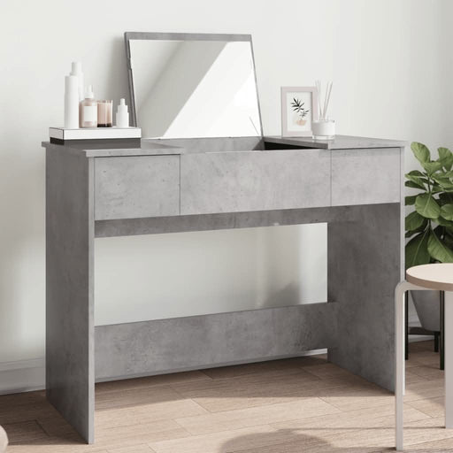 Masă de toaletă cu oglindă, gri beton, 100x45x76 cm - WALTI WALTI