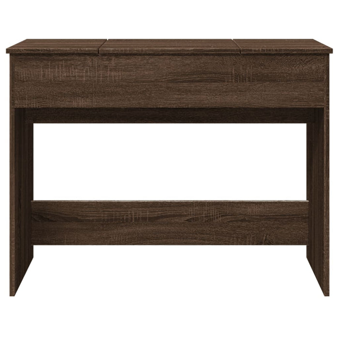 Masă de toaletă cu oglindă, stejar maro, 100x45x76 cm WALTI
