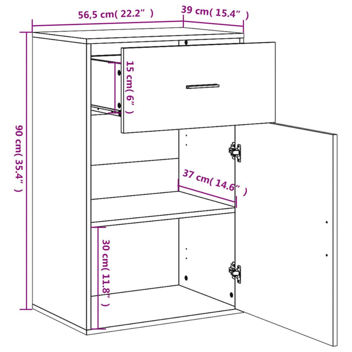 Dulap de depozitare, alb, 56,5x39x90 cm, lemn prelucrat - WALTI WALTI