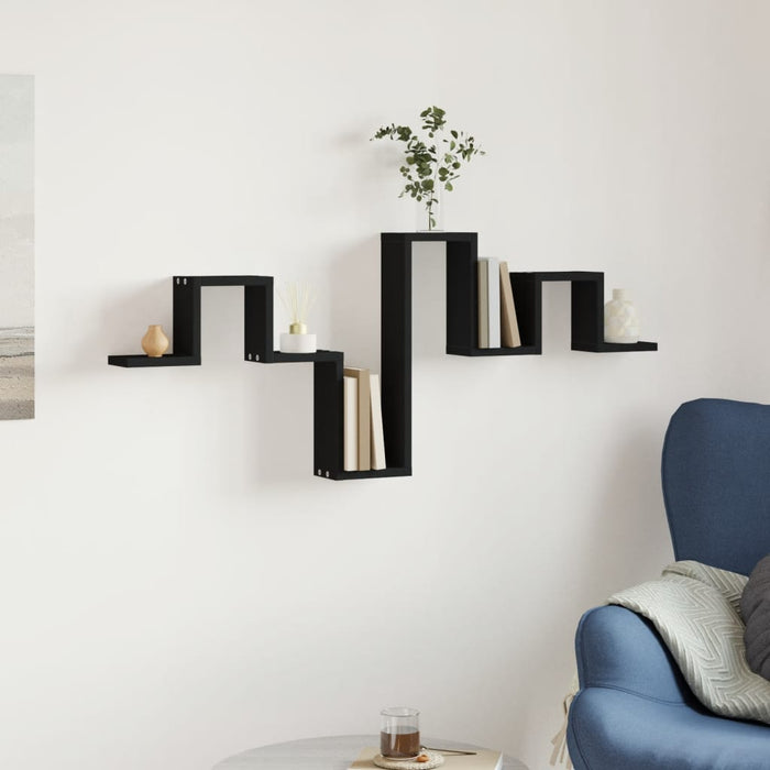 Raft de perete, negru, 104,5x10x43 cm, lemn prelucrat WALTI