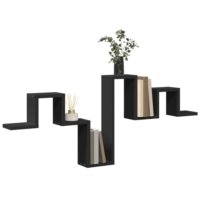 Raft de perete, negru, 104,5x10x43 cm, lemn prelucrat WALTI