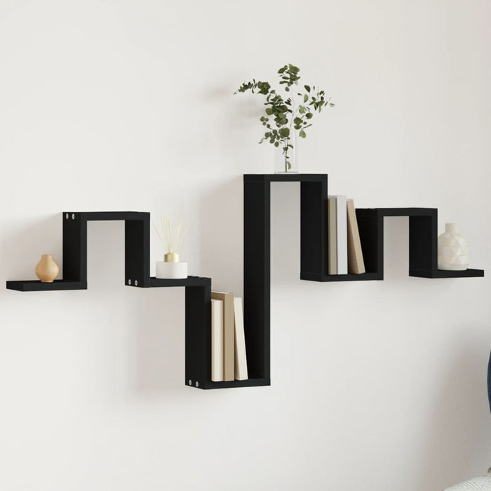 Raft de perete, negru, 104,5x10x43 cm, lemn prelucrat WALTI
