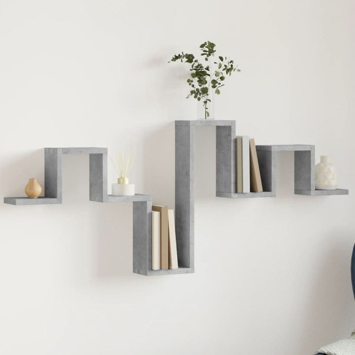 Raft de perete, gri beton, 104,5x10x43 cm , lemn prelucrat - WALTI WALTI