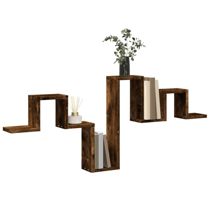 Raft de perete, stejar fumuriu, 104,5x10x43 cm, lemn prelucrat - WALTI WALTI