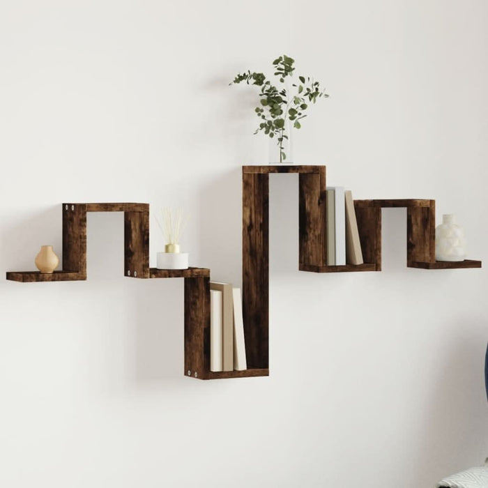 Raft de perete, stejar fumuriu, 104,5x10x43 cm, lemn prelucrat - WALTI WALTI