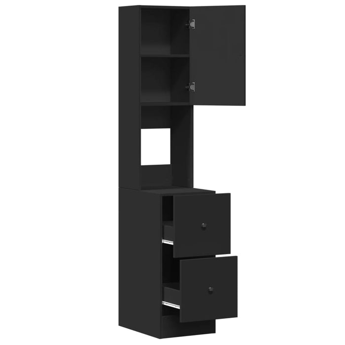 Dulap de bucătărie, negru, 35x50x180 cm, lemn prelucrat - WALTI WALTI