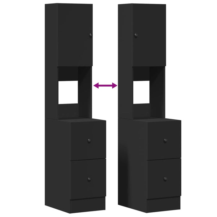 Dulap de bucătărie, negru, 35x50x180 cm, lemn prelucrat - WALTI WALTI