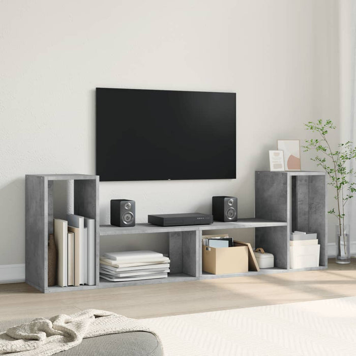 Dulapuri TV, 2 buc., gri beton, 75x30x50 cm, lemn prelucrat - WALTI WALTI