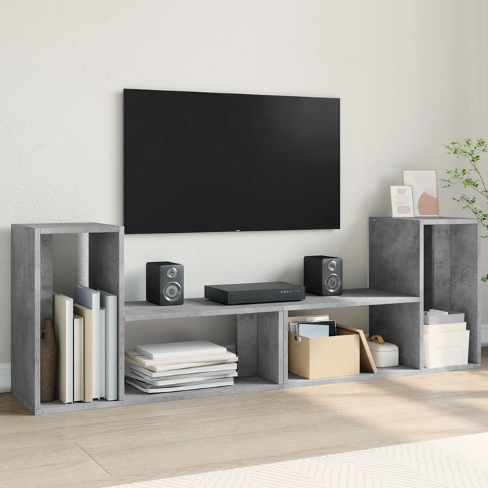 Dulapuri TV, 2 buc., gri beton, 75x30x50 cm, lemn prelucrat - WALTI WALTI