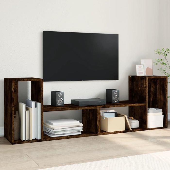 Dulapuri TV, 2 buc, stejar fumuriu, 75x30x50 cm, lemn prelucrat - WALTI WALTI
