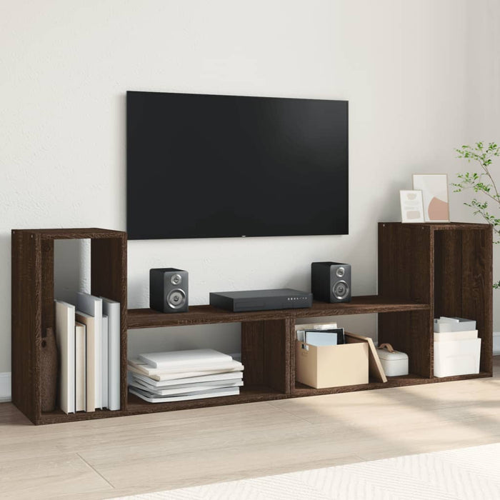 Dulap TV, 2 buc., stejar maro, 75x30x50 cm, lemn prelucrat - WALTI WALTI