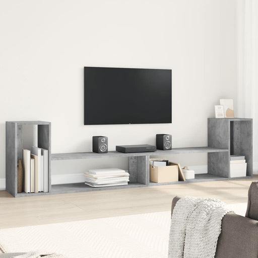 Dulap TV, 2 buc., gri beton, 100x30x50 cm, lemn prelucrat - WALTI WALTI