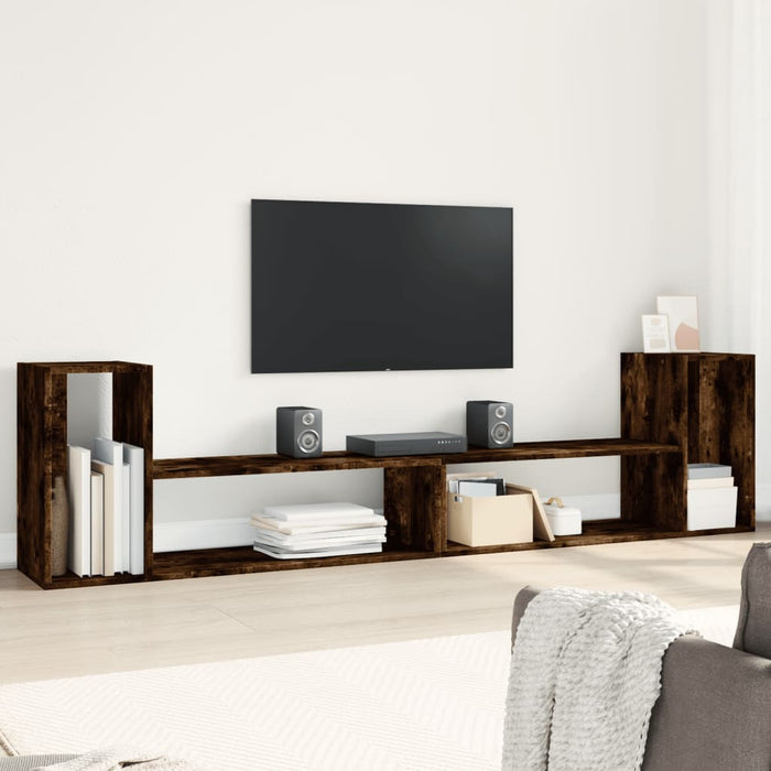 Dulap TV, 2 buc., stejar fumuriu, 100x30x50 cm, lemn prelucrat - WALTI WALTI
