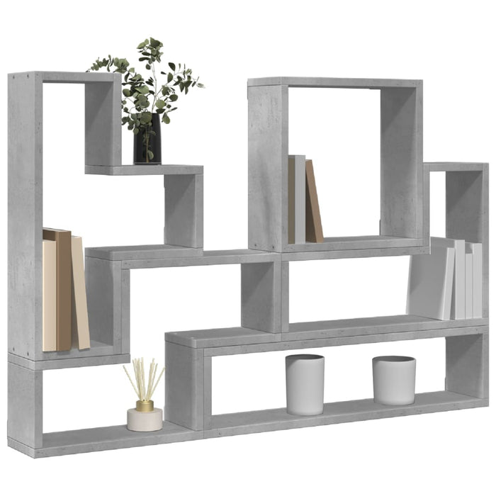 Raft de perete, gri beton, 96x12x64 cm, lemn prelucrat - WALTI WALTI