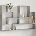 Raft de perete, gri beton, 96x12x64 cm, lemn prelucrat - WALTI WALTI