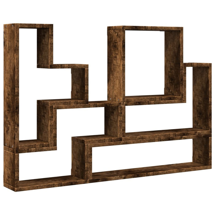 Raft de perete, stejar fumuriu, 96x12x64 cm, lemn prelucrat - WALTI WALTI
