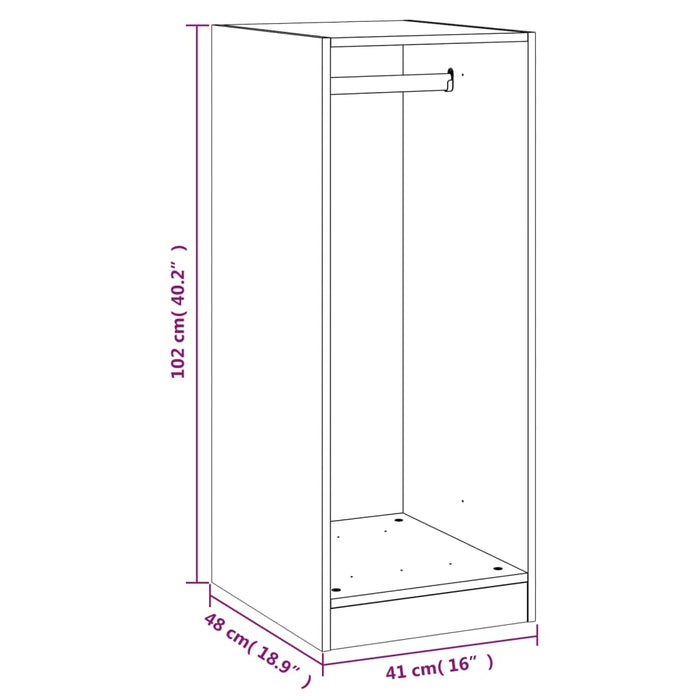 Dulap, stejar fumuriu, 48x41x102 cm, lemn prelucrat - WALTI WALTI