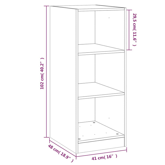 Dulap, stejar fumuriu, 48x41x102 cm, lemn prelucrat - WALTI WALTI