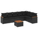 Set mobilier de grădină cu perne, 8 piese, negru, poliratan - WALTI WALTI