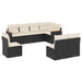 Set mobilier de grădină cu perne, 8 piese, negru, poliratan - WALTI WALTI