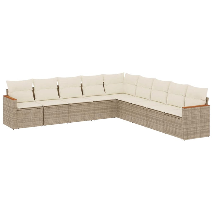 Set canapele de grădină, 9 piese, cu perne, bej, poliratan - WALTI WALTI