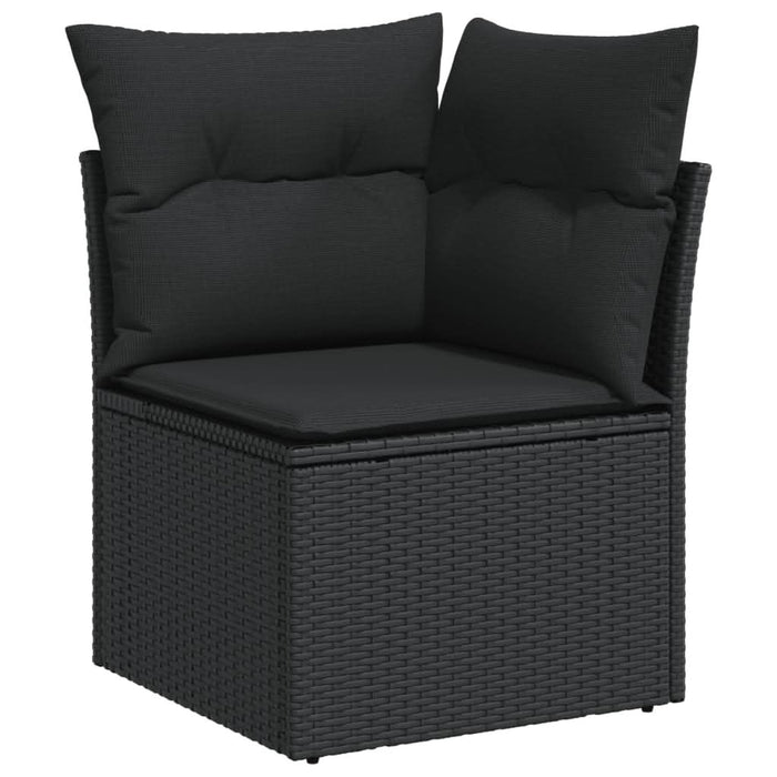 Set canapele de grădină cu perne, 11 piese, negru, poliratan - WALTI WALTI