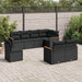 Set mobilier de grădină cu perne, 8 piese, negru, poliratan - WALTI WALTI