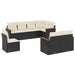 Set mobilier de grădină cu perne, 8 piese, negru, poliratan - WALTI WALTI