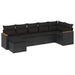 Set canapele de grădină cu perne, 7 piese, negru, poliratan - WALTI WALTI