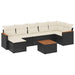 Set mobilier de grădină cu perne, 8 piese, negru, poliratan - WALTI WALTI