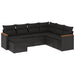 Set canapele de grădină cu perne, 7 piese, negru, poliratan - WALTI WALTI
