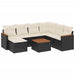 Set mobilier de grădină cu perne, 8 piese, negru, poliratan - WALTI WALTI