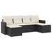 Set mobilier de grădină cu perne, 6 piese, negru, poliratan - WALTI WALTI