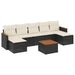 Set mobilier de grădină cu perne, 8 piese, negru, poliratan - WALTI WALTI