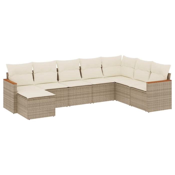 Set canapele de grădină, 8 piese, cu perne, bej, poliratan - WALTI WALTI