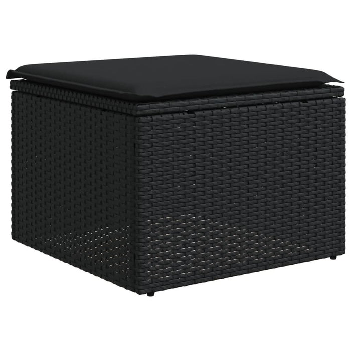 Set mobilier de grădină cu perne, 9 piese, negru, poliratan - WALTI WALTI
