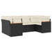 Set mobilier de grădină cu perne, 6 piese, negru, poliratan - WALTI WALTI