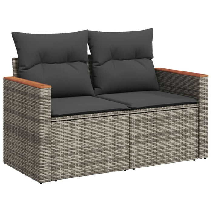 Set mobilier grădină cu perne, 6 piese, gri, poliratan - WALTI WALTI