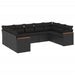 Set mobilier de grădină cu perne, 9 piese, negru, poliratan - WALTI WALTI