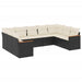 Set mobilier de grădină cu perne, 9 piese, negru, poliratan - WALTI WALTI