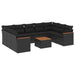 Set canapele de grădină cu perne, 10 piese, negru, poliratan - WALTI WALTI