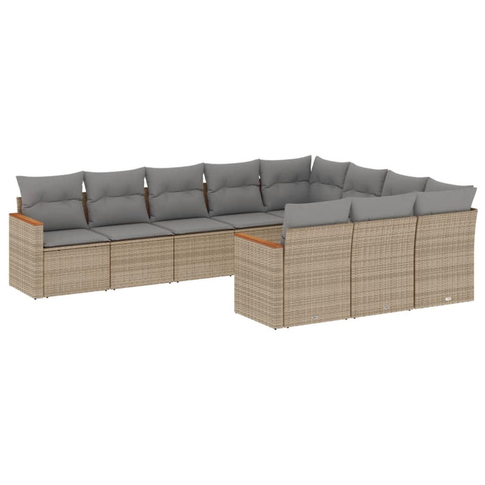 Set canapele de grădină, 10 piese, cu perne, bej, poliratan - WALTI WALTI