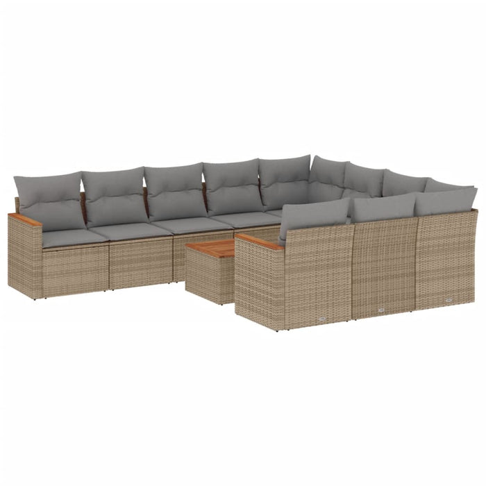 Set canapele de grădină, 11 piese, cu perne, bej, poliratan - WALTI WALTI