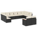 Set canapele de grădină, 12 piese, cu perne, negru, poliratan - WALTI WALTI